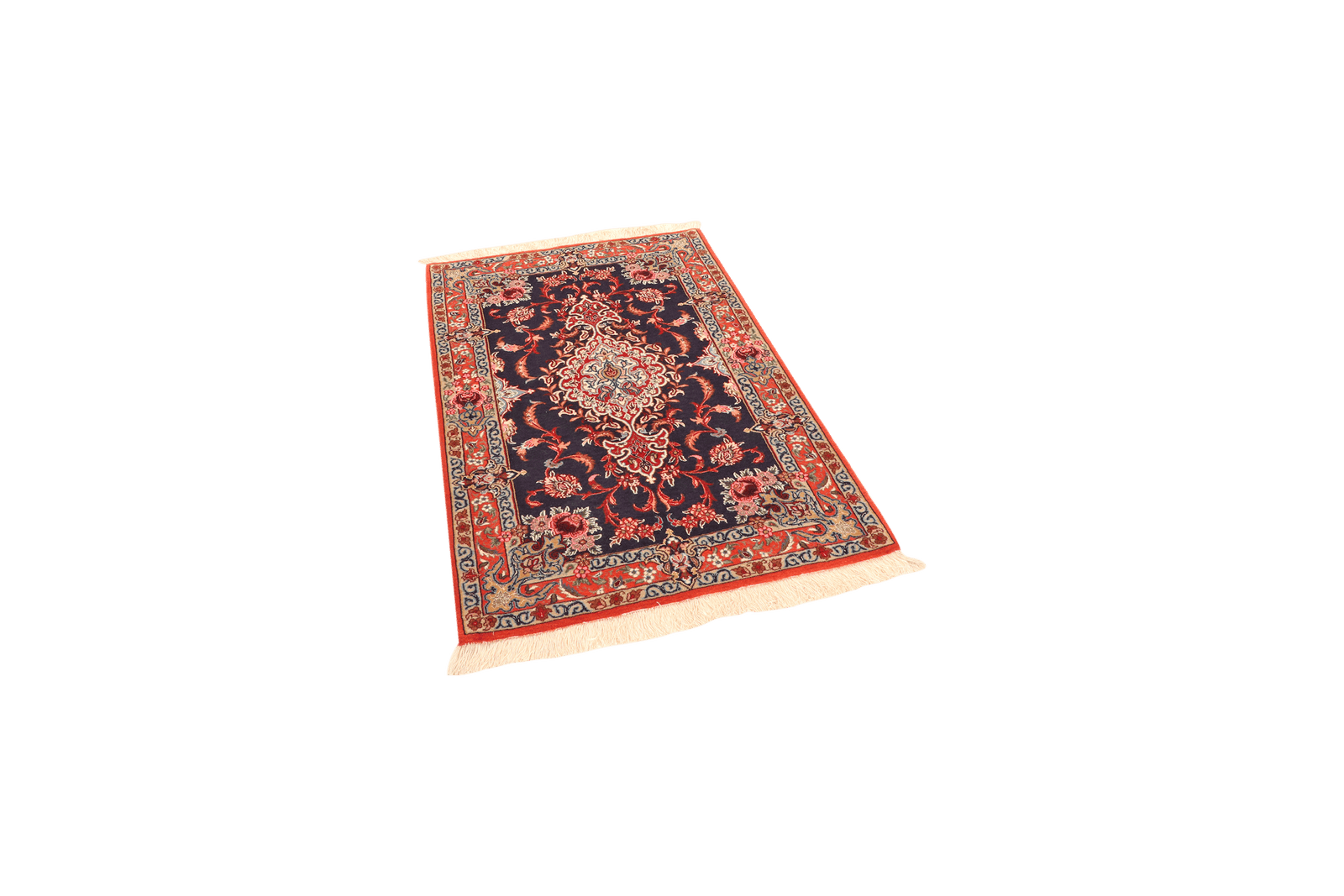 Isfahan — Hand-knotted, 77x113 cm, Blue, 90% Schurwolle, 10% Seide | View 5