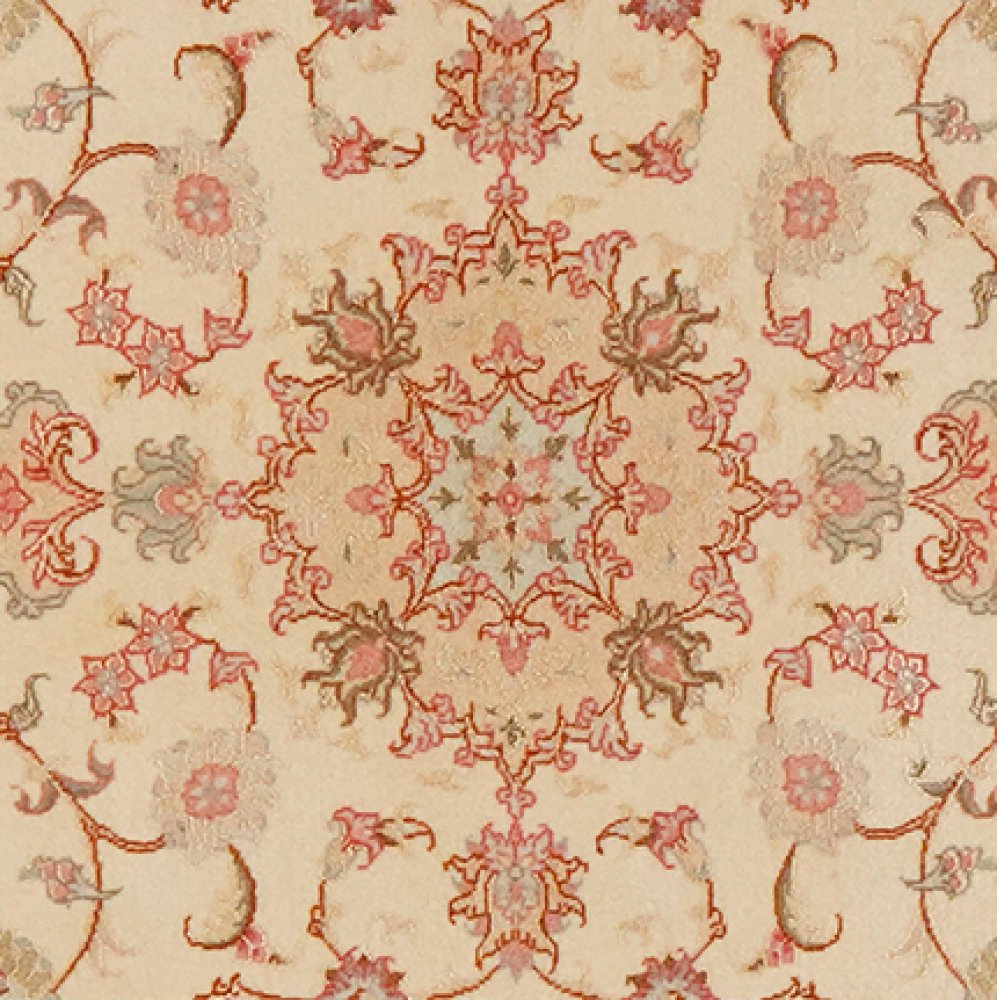 Tabriz 50 Raj — Hand-knotted, 72x110 cm, Beige, 95% Schurwolle, 5% Seide | View 4