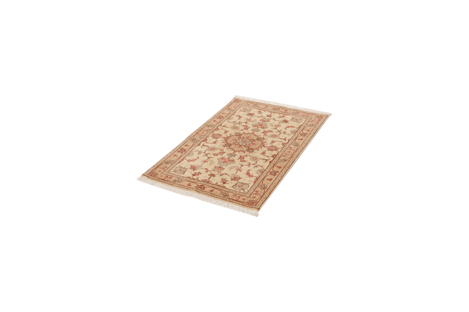 Tabriz 50 Raj — Hand-knotted, 72x110 cm, Beige, 95% Schurwolle, 5% Seide | View 5