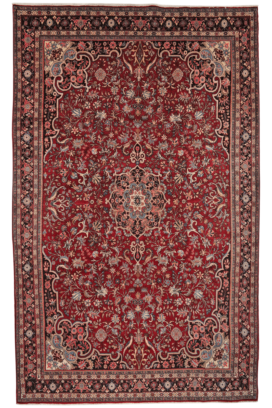 Bidjar — Hand-knotted, 222x354 cm, Red, 100% Virgin Wool | Main view