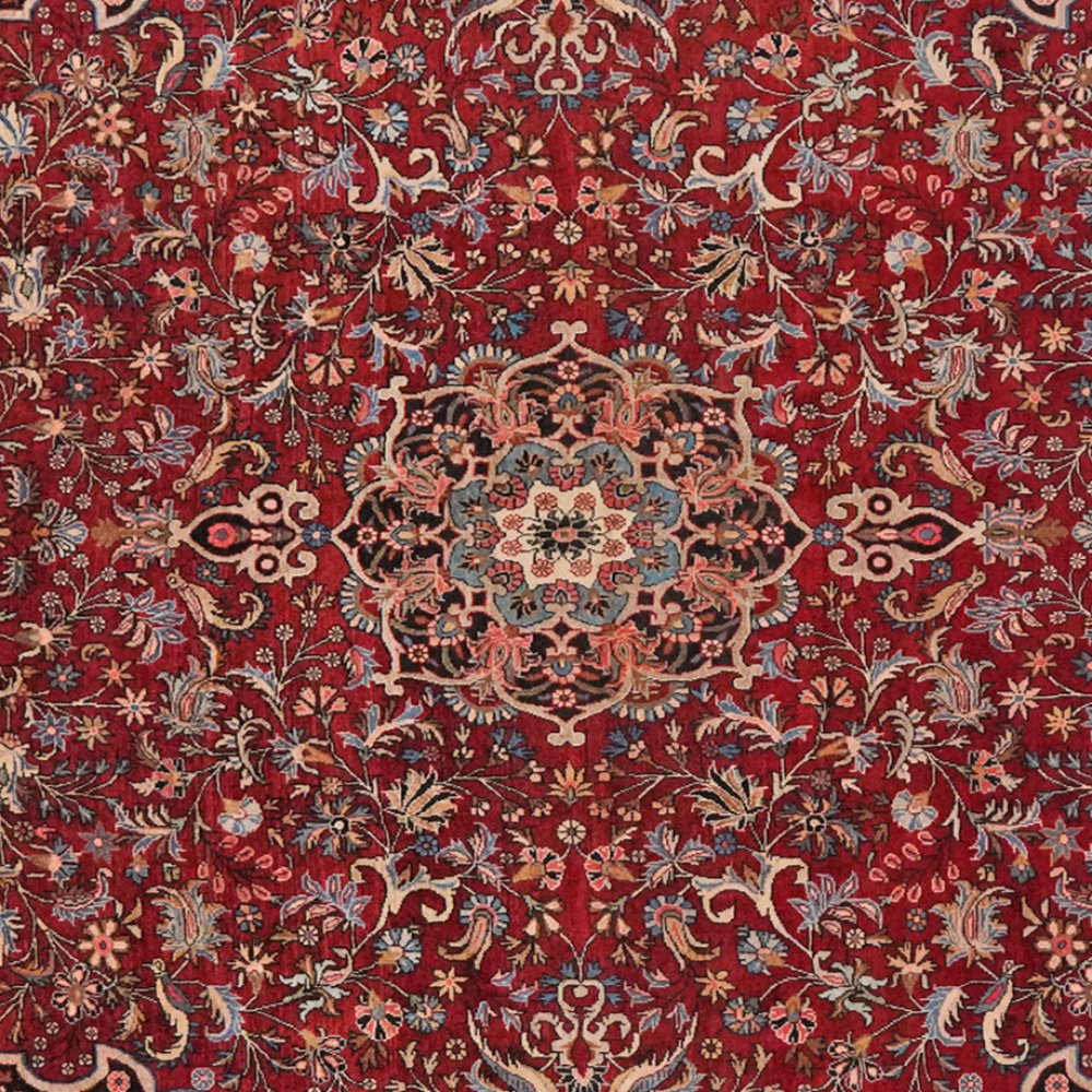 Bidjar — Hand-knotted, 222x354 cm, Red, 100% Virgin Wool | View 4