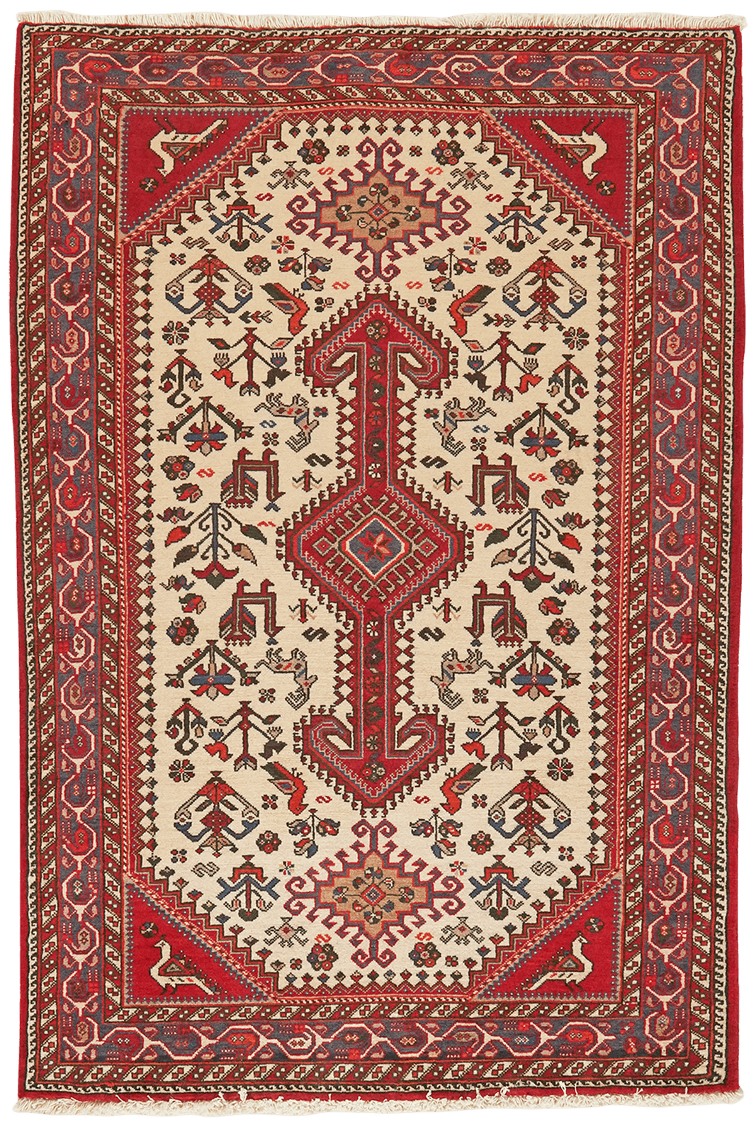 Nasrabad — Hand-knotted, 99x148 cm, Beige, 100% Virgin Wool | Main view