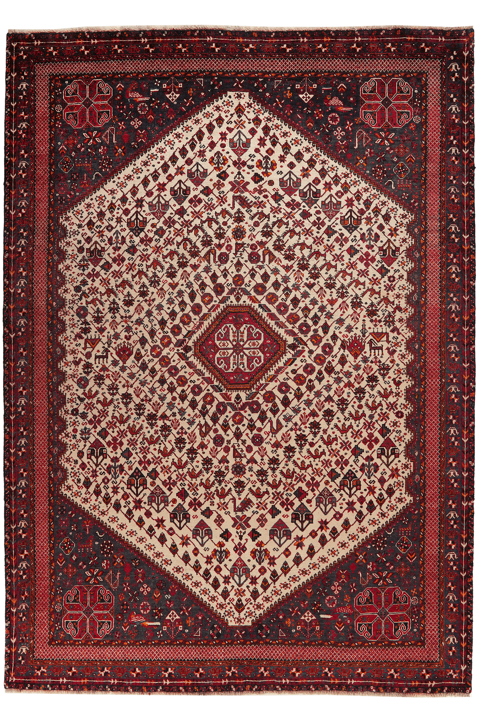 Gashgai — Hand-knotted, 197x278 cm, Beige, 100% Virgin Wool | Main view