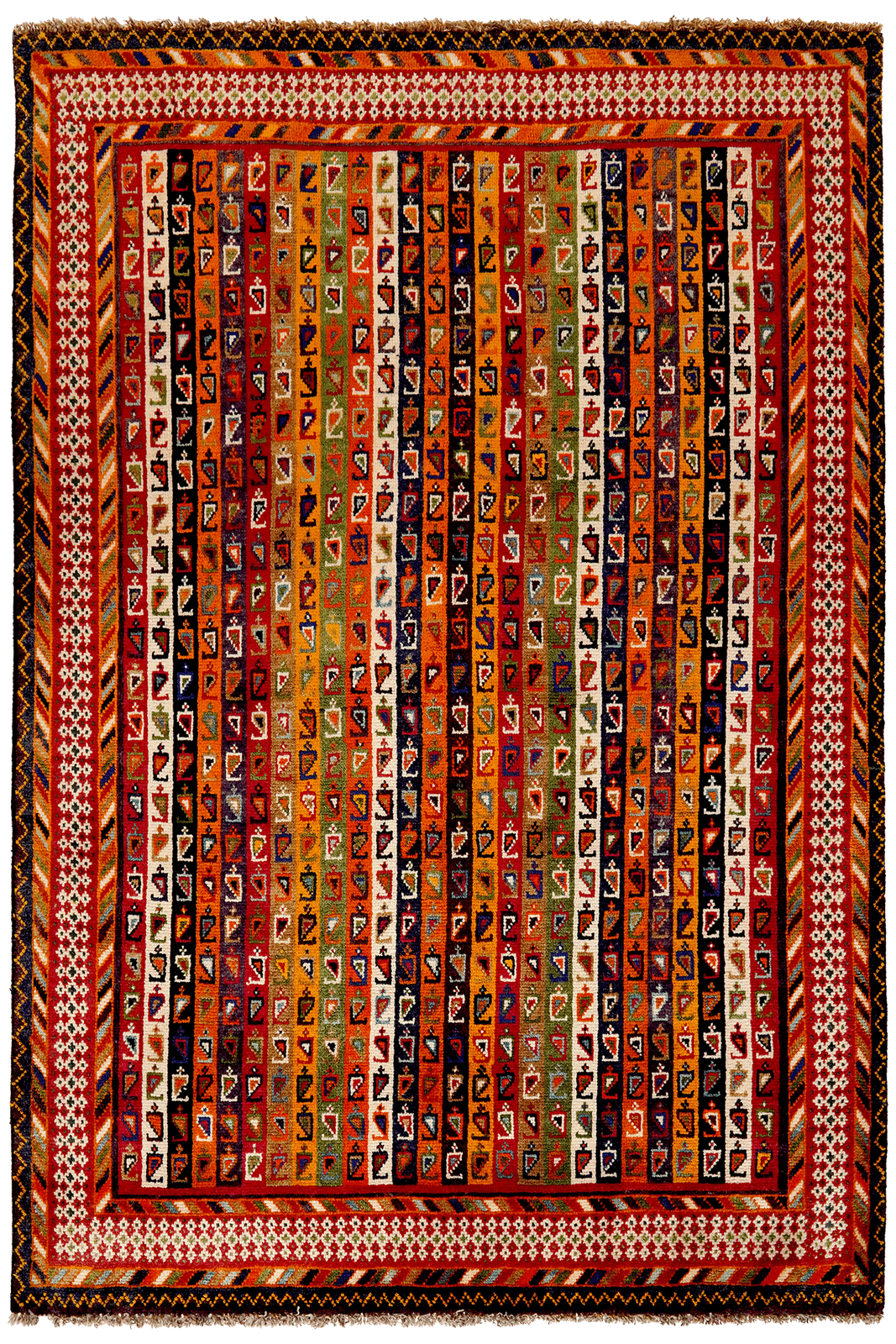 Gashgai — Hand-knotted, 133x199 cm, Multicolor, 100% Virgin Wool | Main view