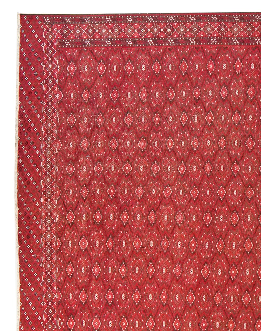 Kelim Turkman — Handmade, 232x360 cm, Red, 100% Virgin Wool | View 3