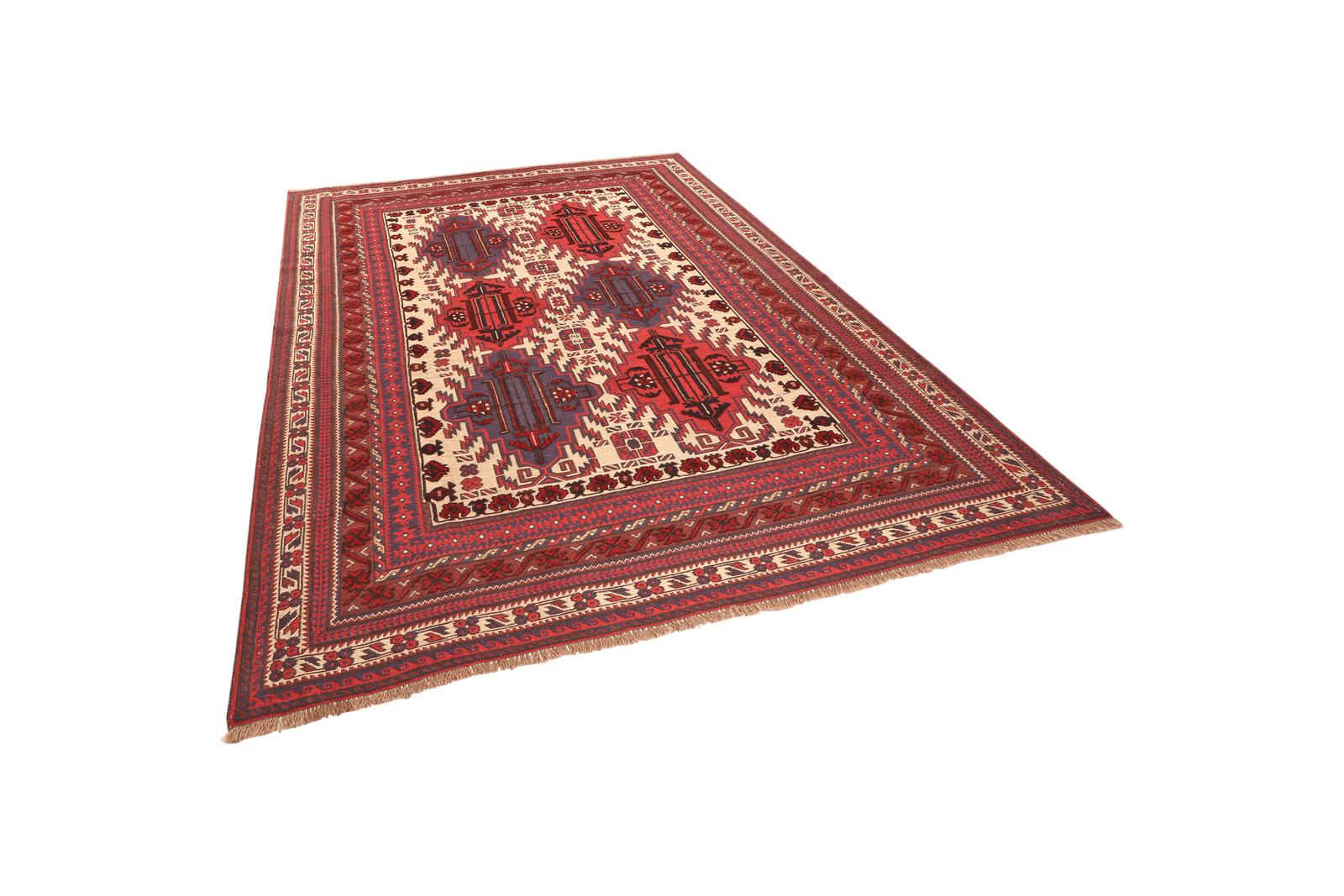 Kelim Belutch — Handmade, 203x247 cm, Beige, 100% Virgin Wool | View 5