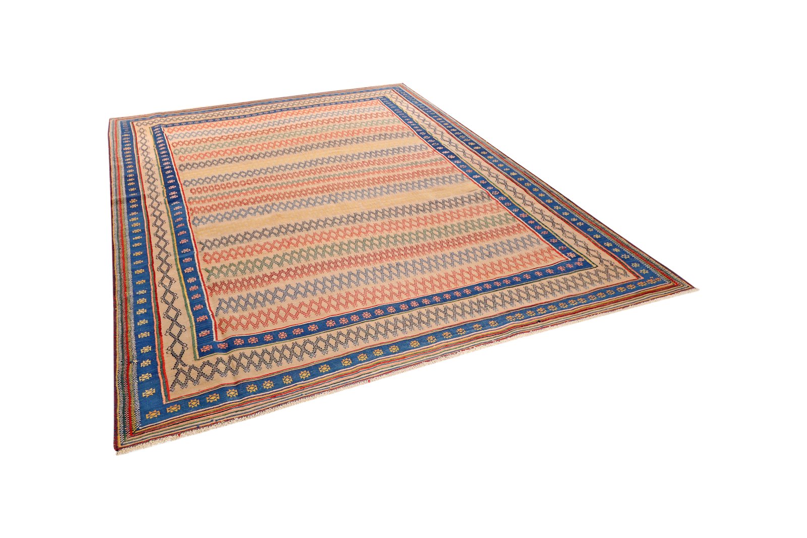 Sumak Afshar — Handmade, 242x288 cm, Beige, 100% Virgin Wool | View 5