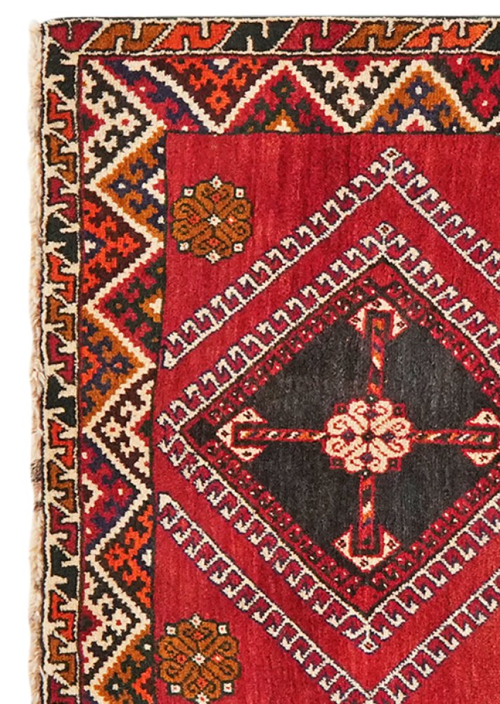 Gashgai — Hand-knotted, 105x195 cm, Red, 100% Virgin Wool | View 3