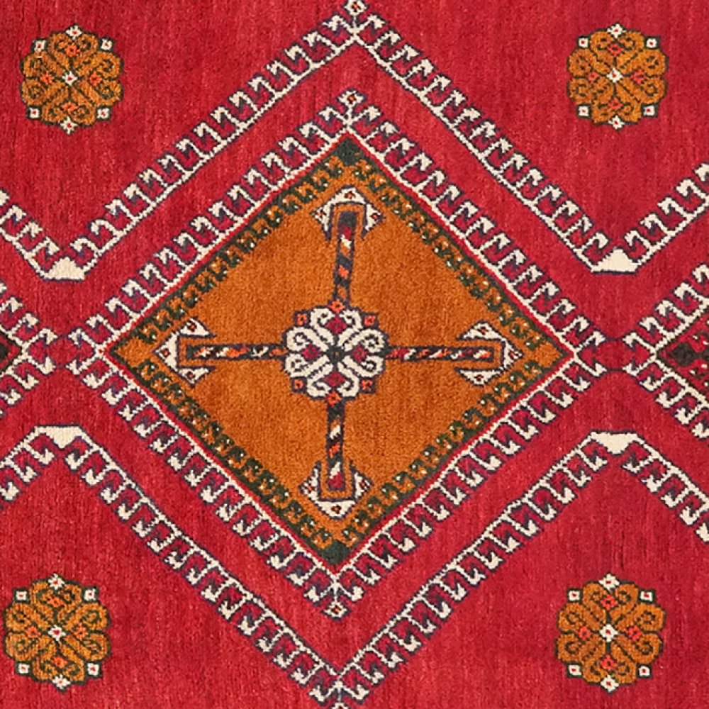 Gashgai — Hand-knotted, 105x195 cm, Red, 100% Virgin Wool | View 4