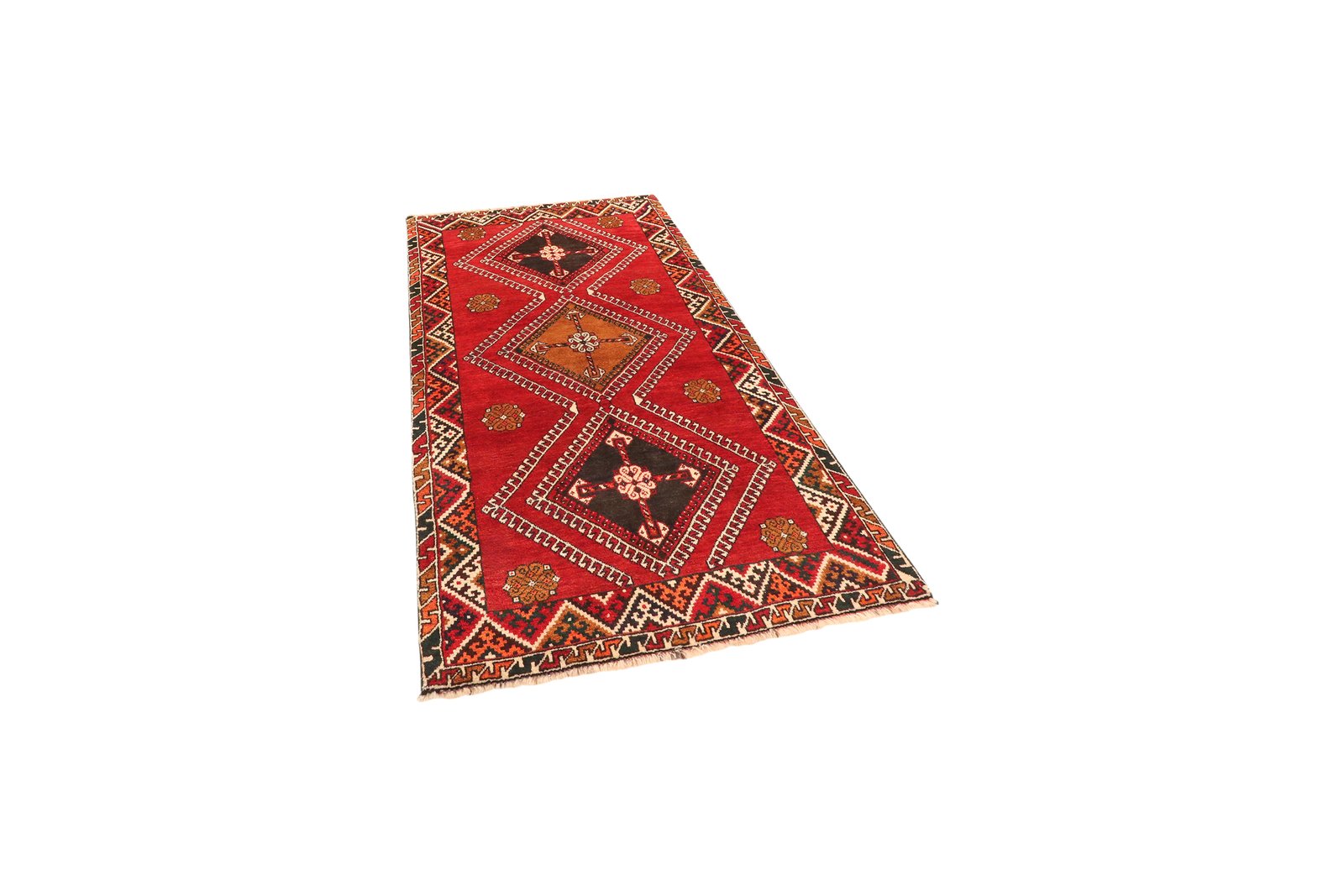 Gashgai — Hand-knotted, 105x195 cm, Red, 100% Virgin Wool | View 5