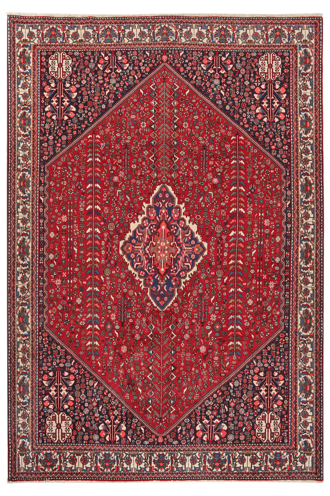 Abadeh — Hand-knotted, 209x302 cm, Red, 100% Virgin Wool | Main view