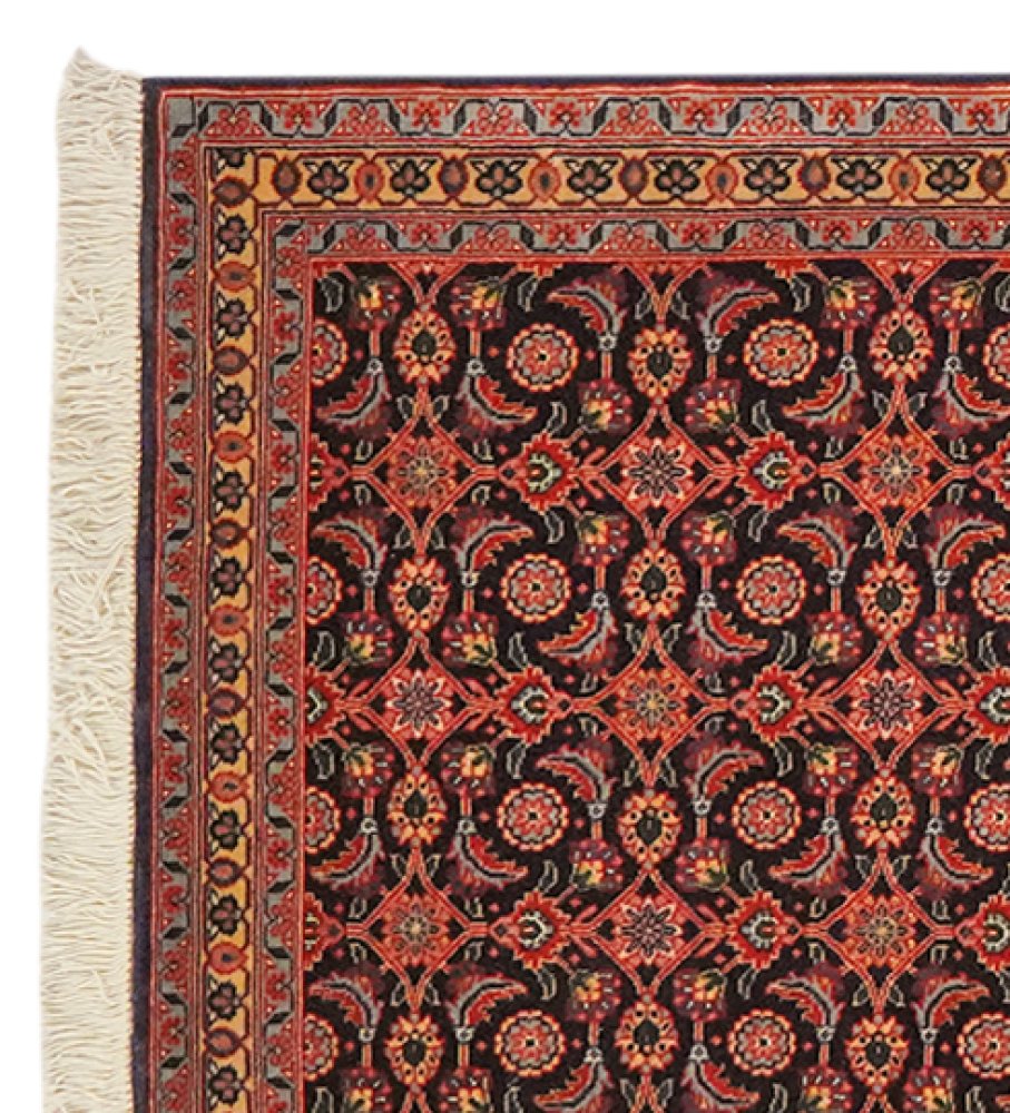 Tabriz 50 Raj — Hand-knotted, 65x194 cm, Black, 100% Virgin Wool | View 3
