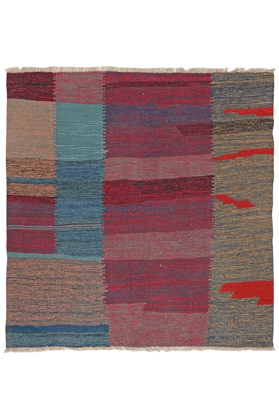 Kelim Gashgai — Handmade, 121x123 cm, Multicolor, 100% Virgin Wool | Main view