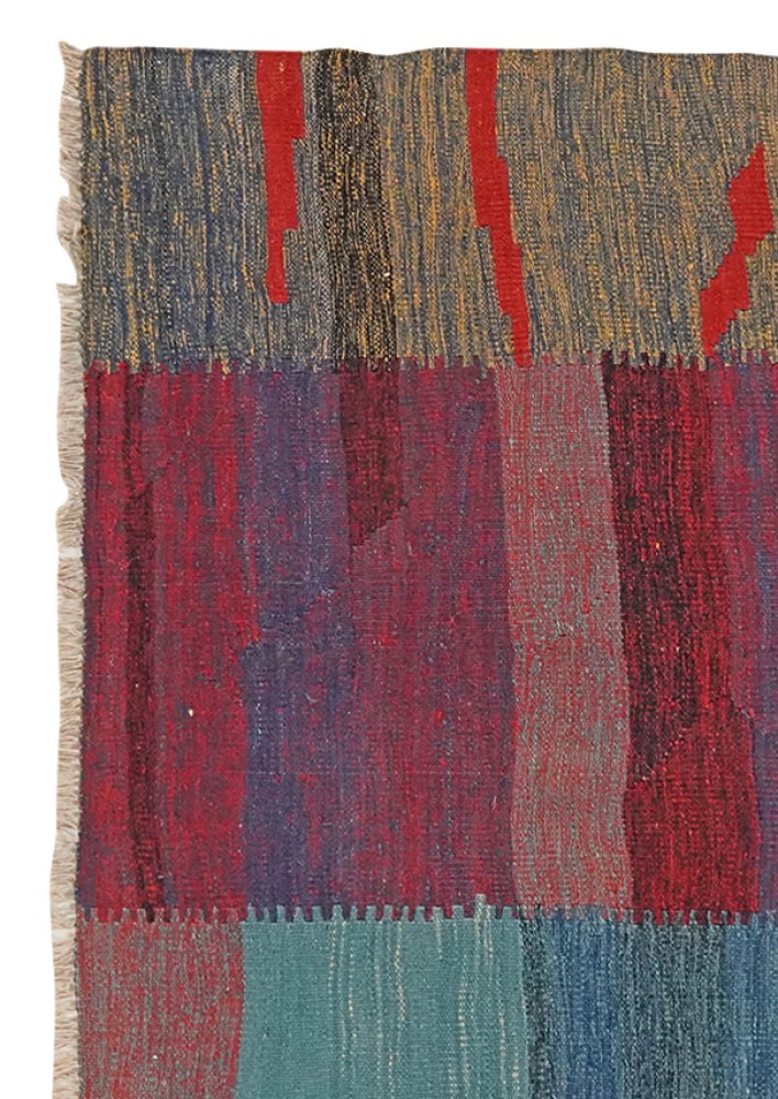 Kelim Gashgai — Handmade, 121x123 cm, Multicolor, 100% Virgin Wool | View 3