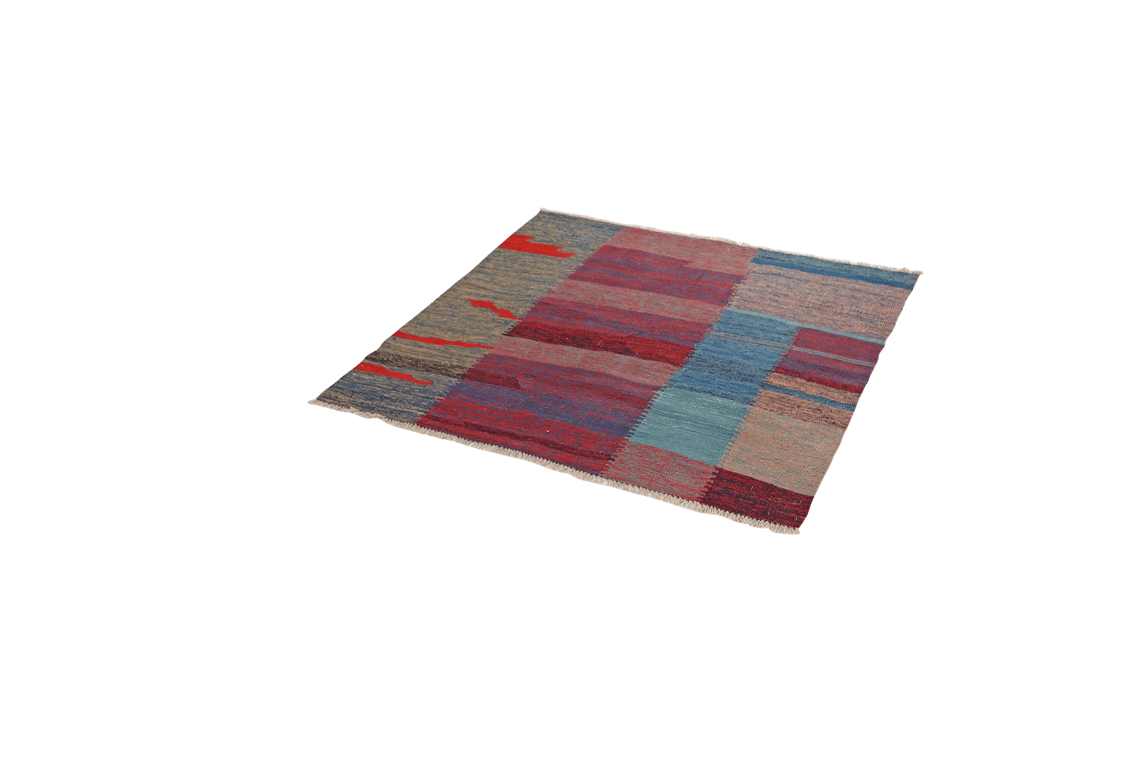 Kelim Gashgai — Handmade, 121x123 cm, Multicolor, 100% Virgin Wool | View 5