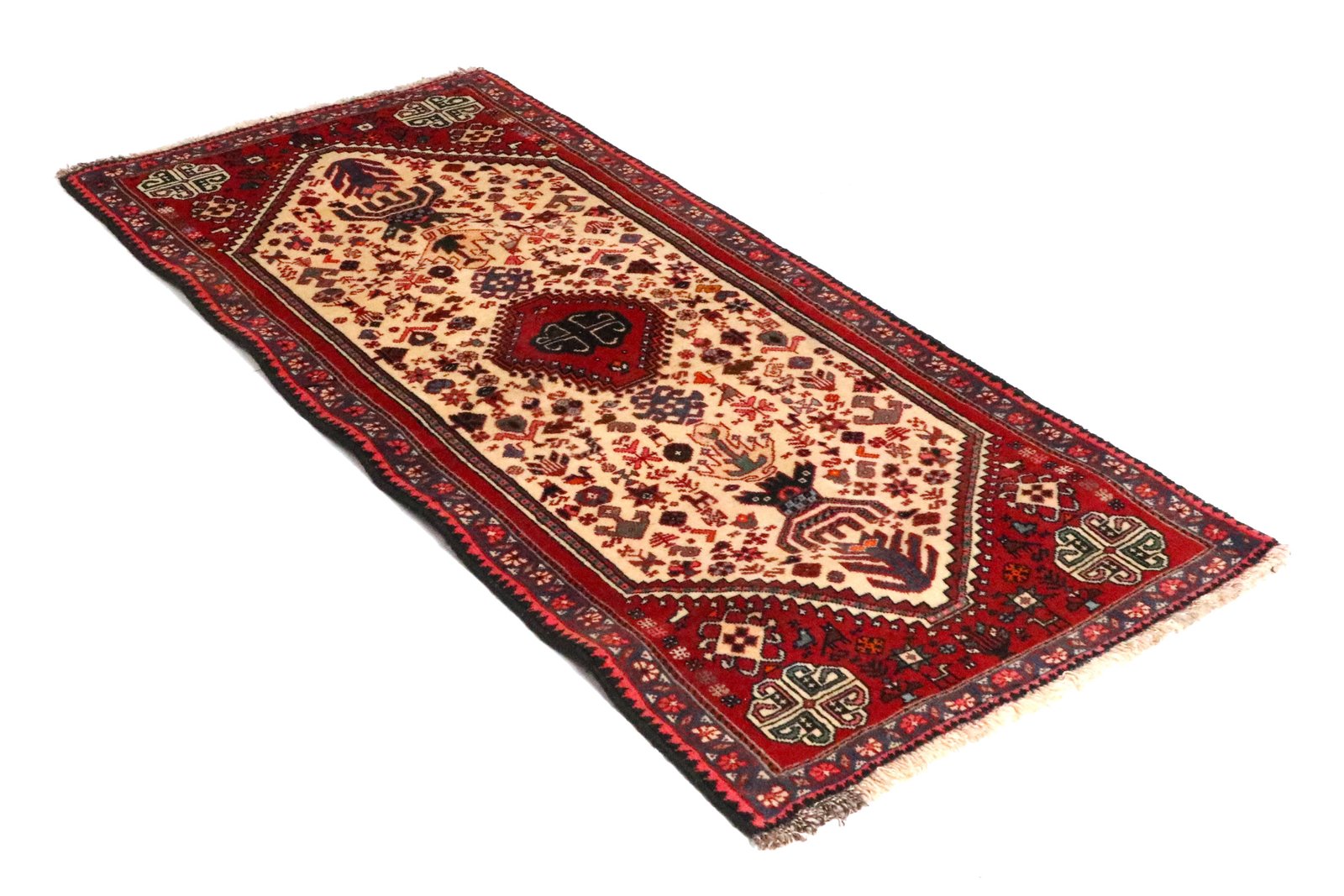 Gashgai — Hand-knotted, 74x155 cm, Beige, 100% Virgin Wool | View 5
