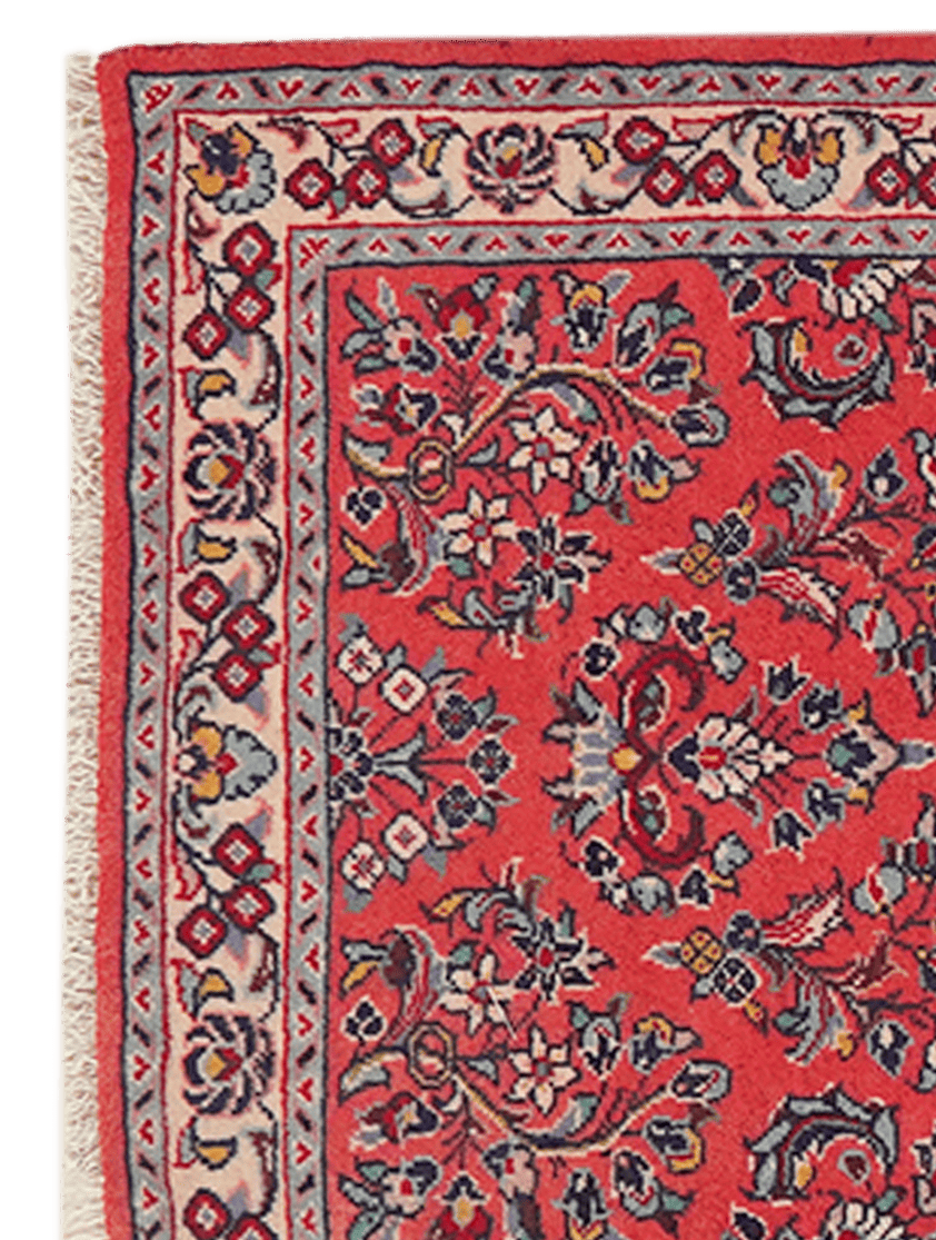 Sarough — Hand-knotted, 69x128 cm, Red, 100% Virgin Wool | View 3