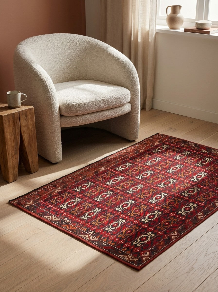 Gartchin — Hand-knotted, 77x120 cm, Multicolor, 100% Virgin Wool | Detail view