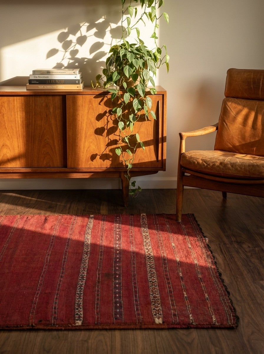 Gartchin — Hand-knotted, 75x114 cm, Red, 100% Virgin Wool | Back view