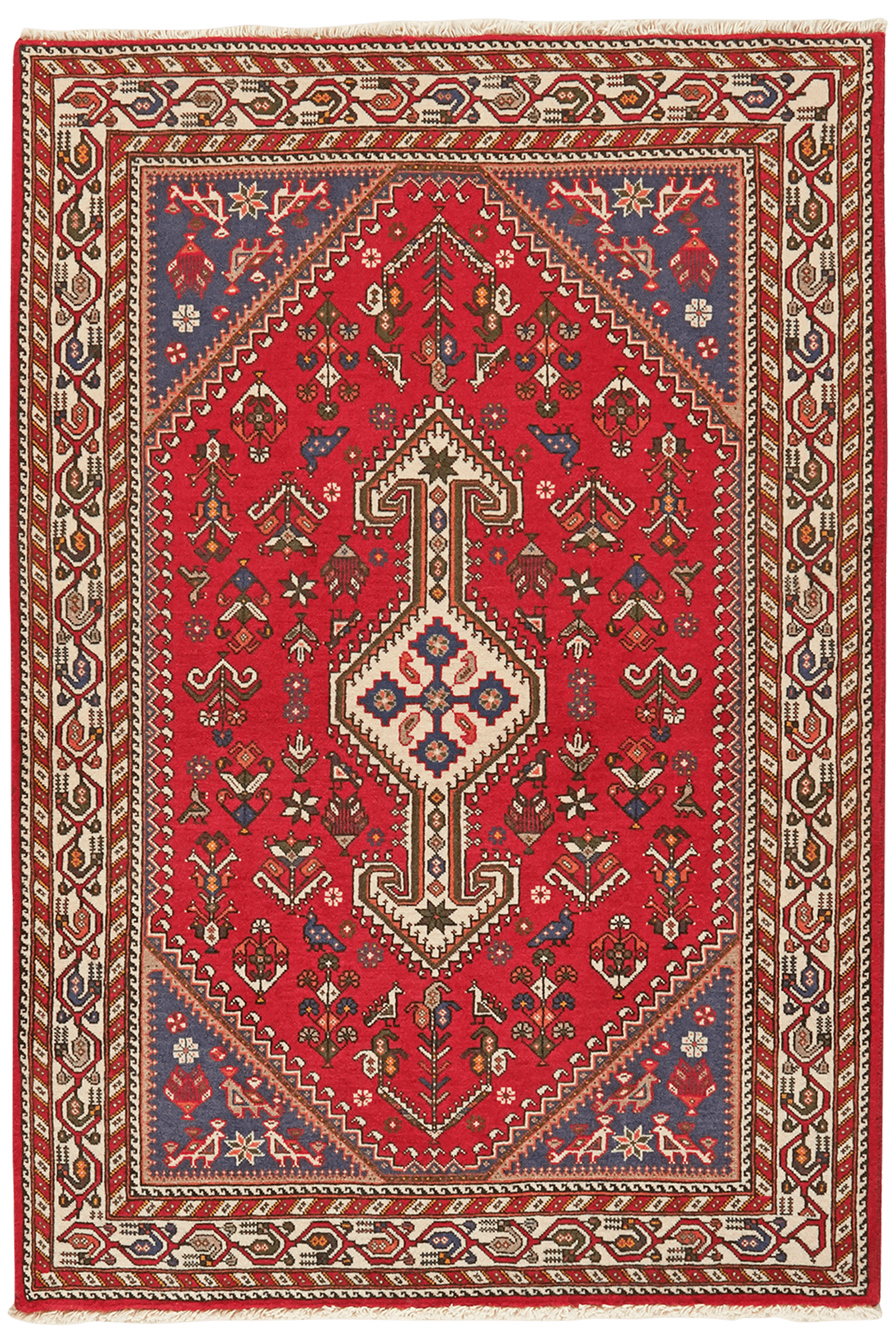 Nasrabad — Hand-knotted, 101x145 cm, Red, 100% Virgin Wool | Main view