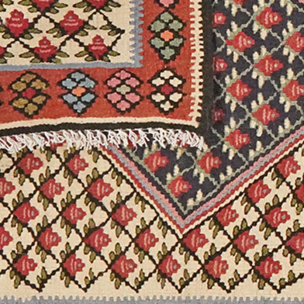 Kelim Senneh — Handmade, 73x200 cm, Beige, 100% Virgin Wool | View 6