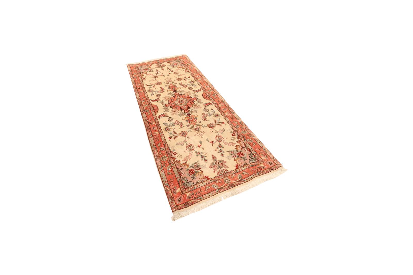 Tabriz 50 Raj — Hand-knotted, 82x206 cm, Beige, 100% Virgin Wool | View 5