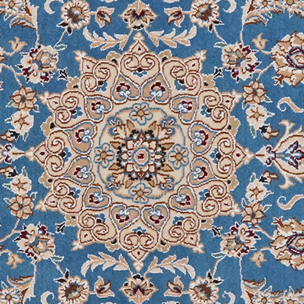 Nain 9La — Hand-knotted, 70x127 cm, Blue, 100% Virgin Wool | View 4