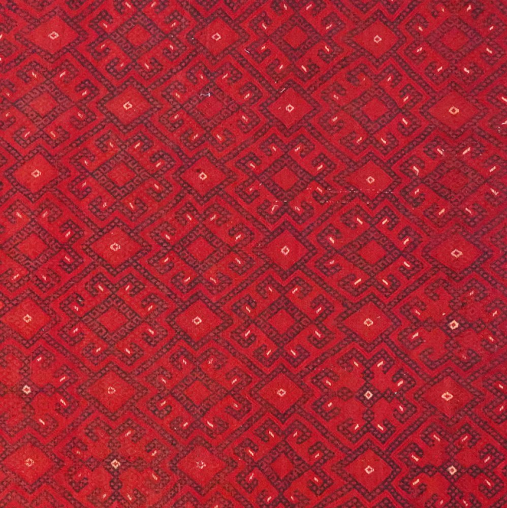 Kelim Turkman — Handmade, 207x330 cm, Red, 100% Virgin Wool | View 4