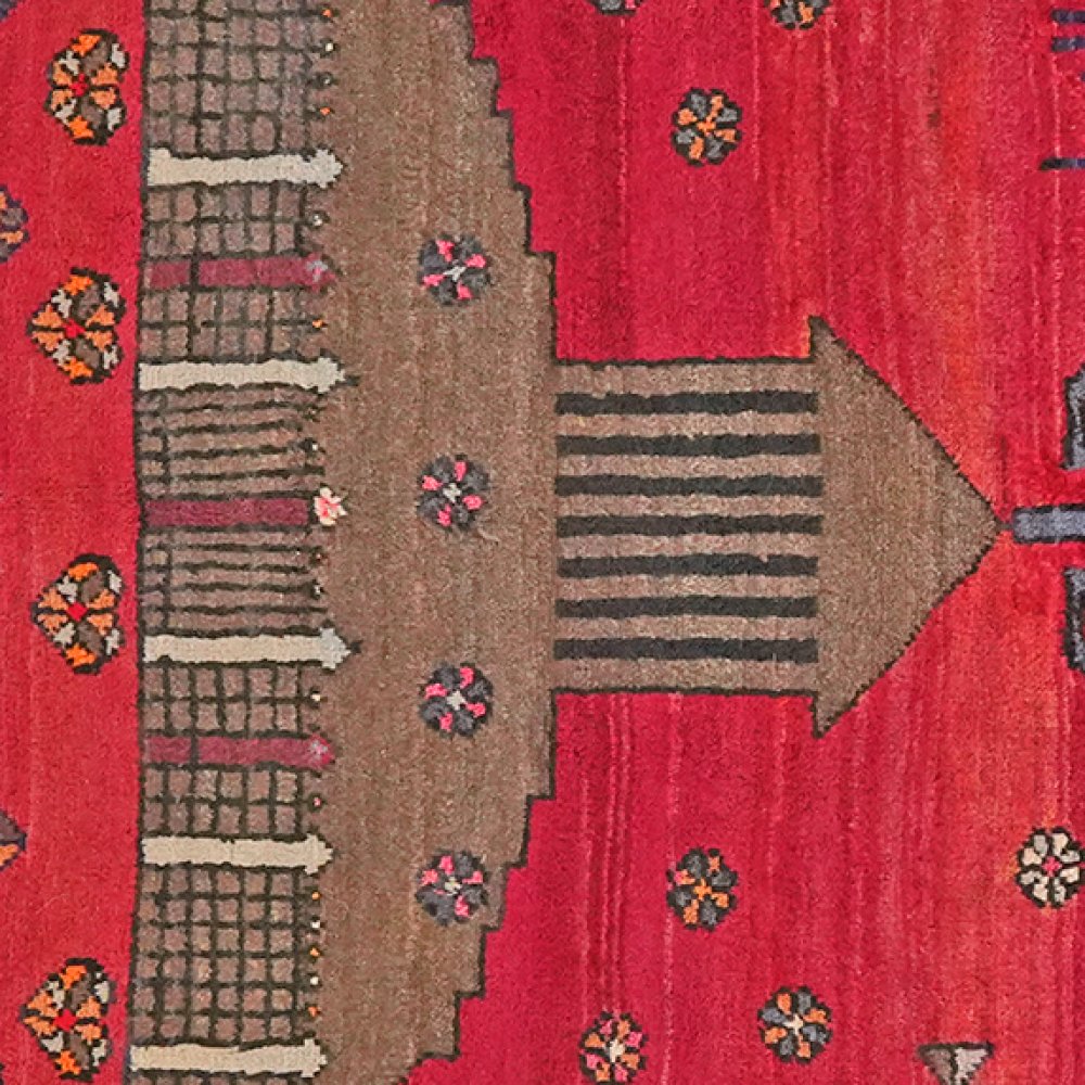 Lori — Hand-knotted, 103x106 cm, Red, 100% Virgin Wool | View 4