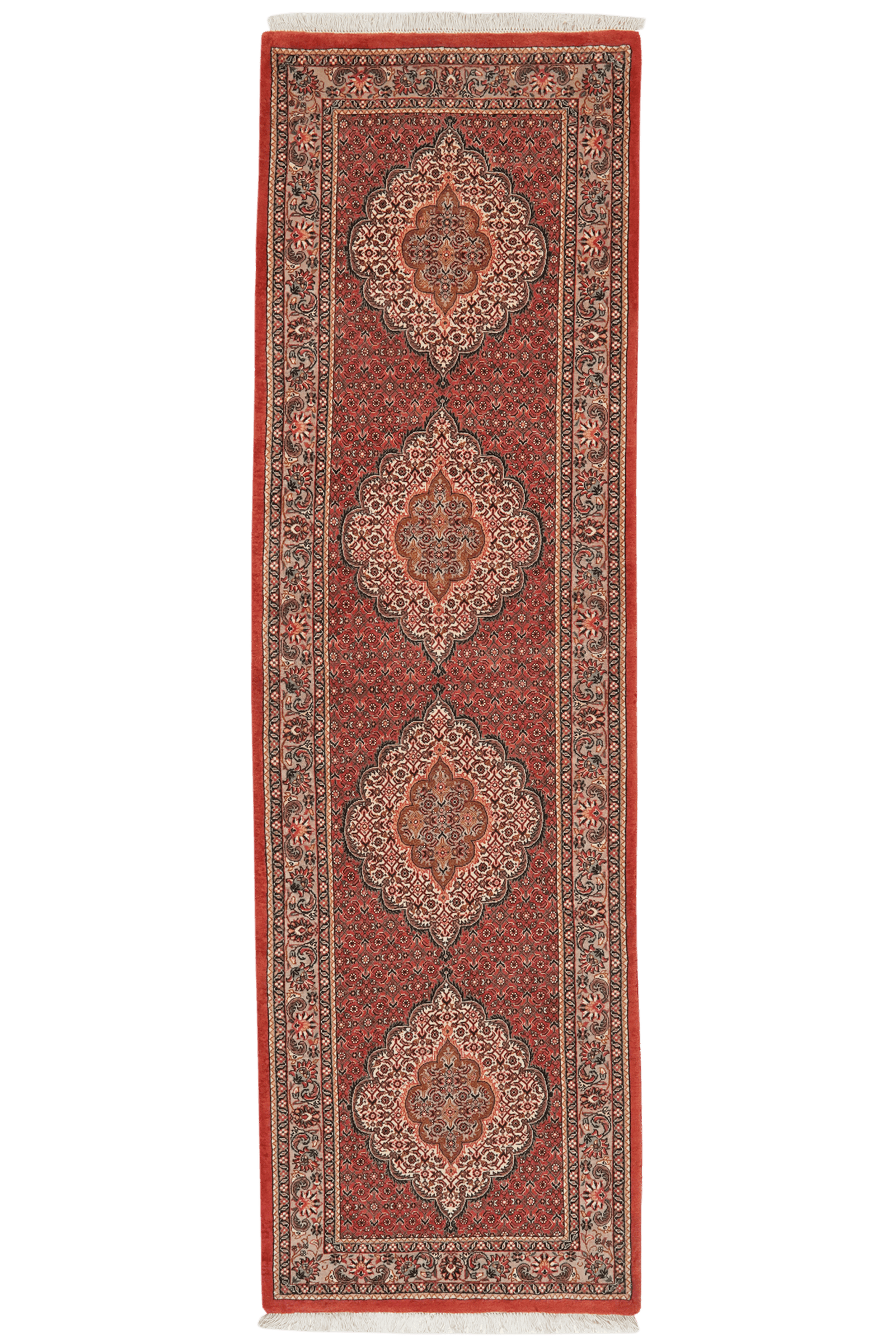 Bidjar Bookan — Hand-knotted, 75x255 cm, Red, 95% Schurwolle, 5% Seide | Main view