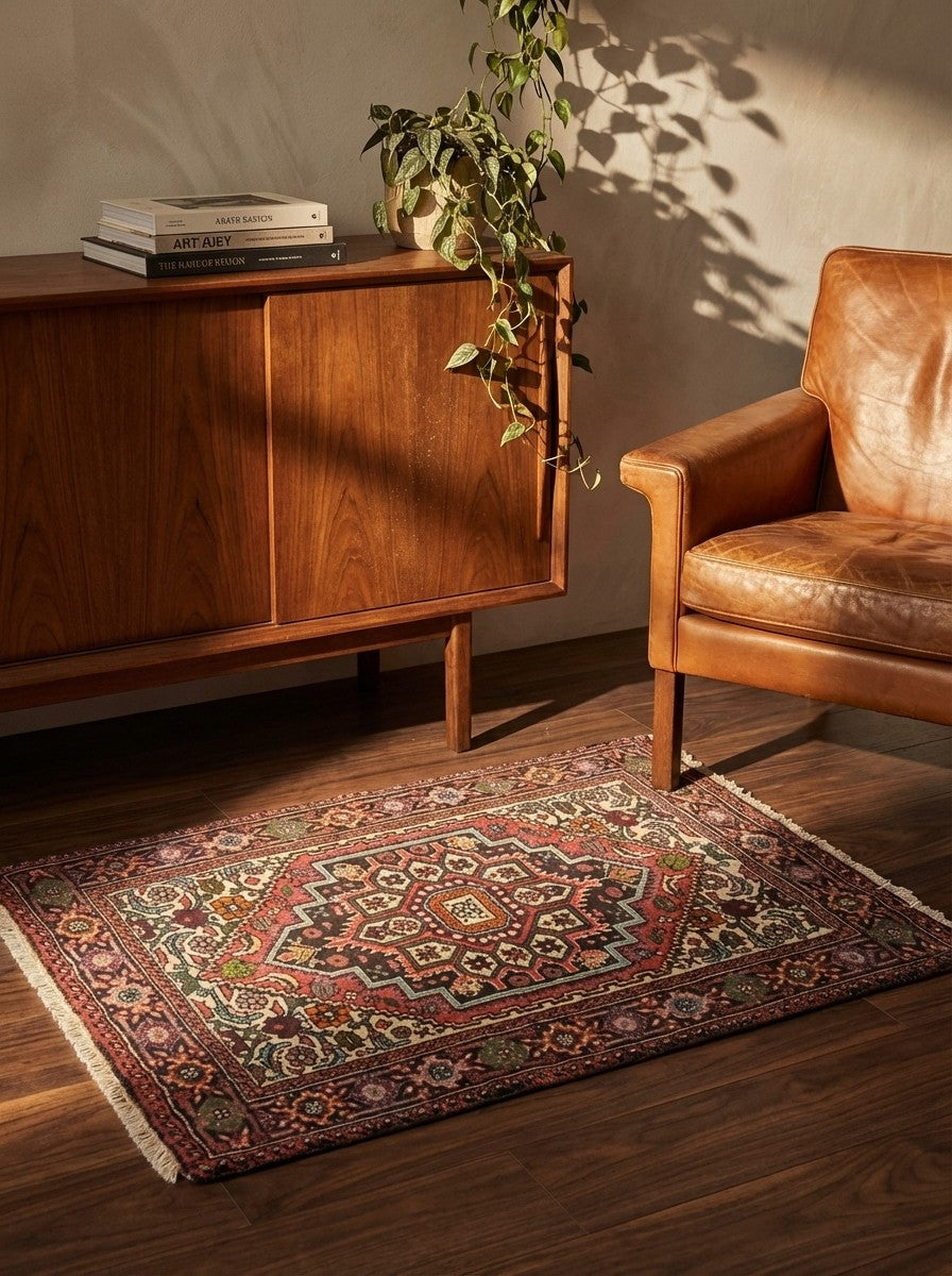 Goltuk — Hand-knotted, 60x80 cm, Red, 100% Virgin Wool | Back view