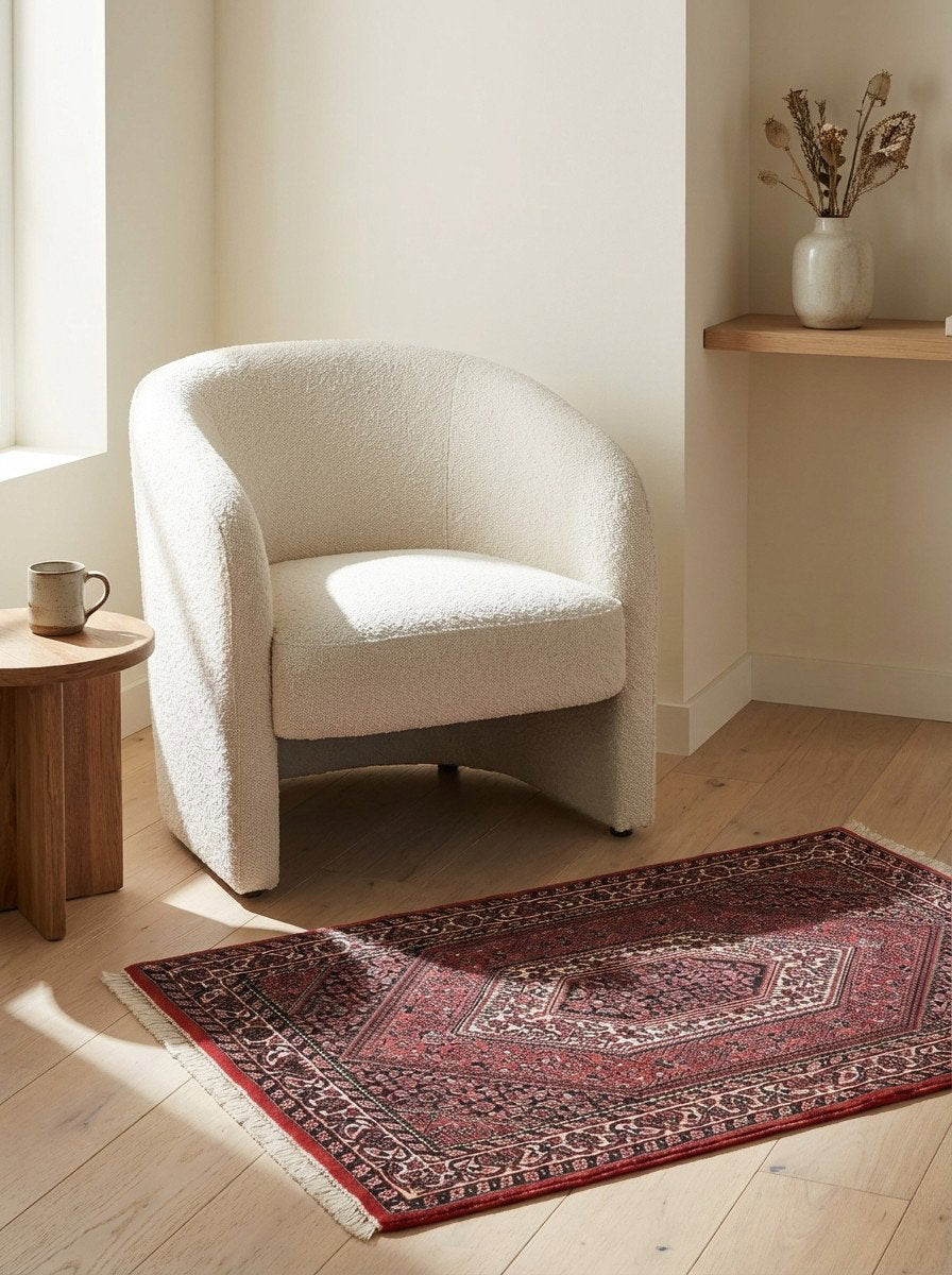 Bidjar Bookan — Handgefertigt, 110x79 cm, Beige, 100% Virgin Wool | Detail view