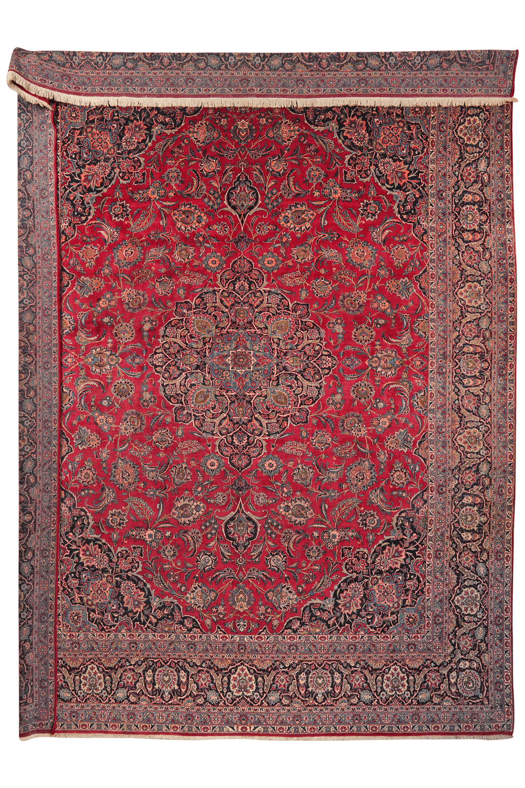 Kashan — Hand-knotted, 335x447 cm, Red, 100% Virgin Wool | Main view
