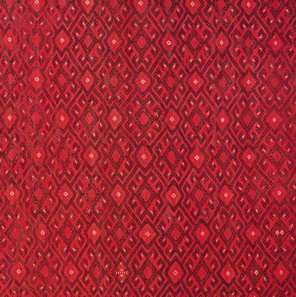 Kelim Turkman — Handmade, 215x302 cm, Red, 100% Virgin Wool | View 4
