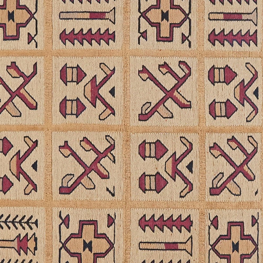 Kelim Belutch — Handmade, 139x168 cm, Beige, 100% Virgin Wool | View 4