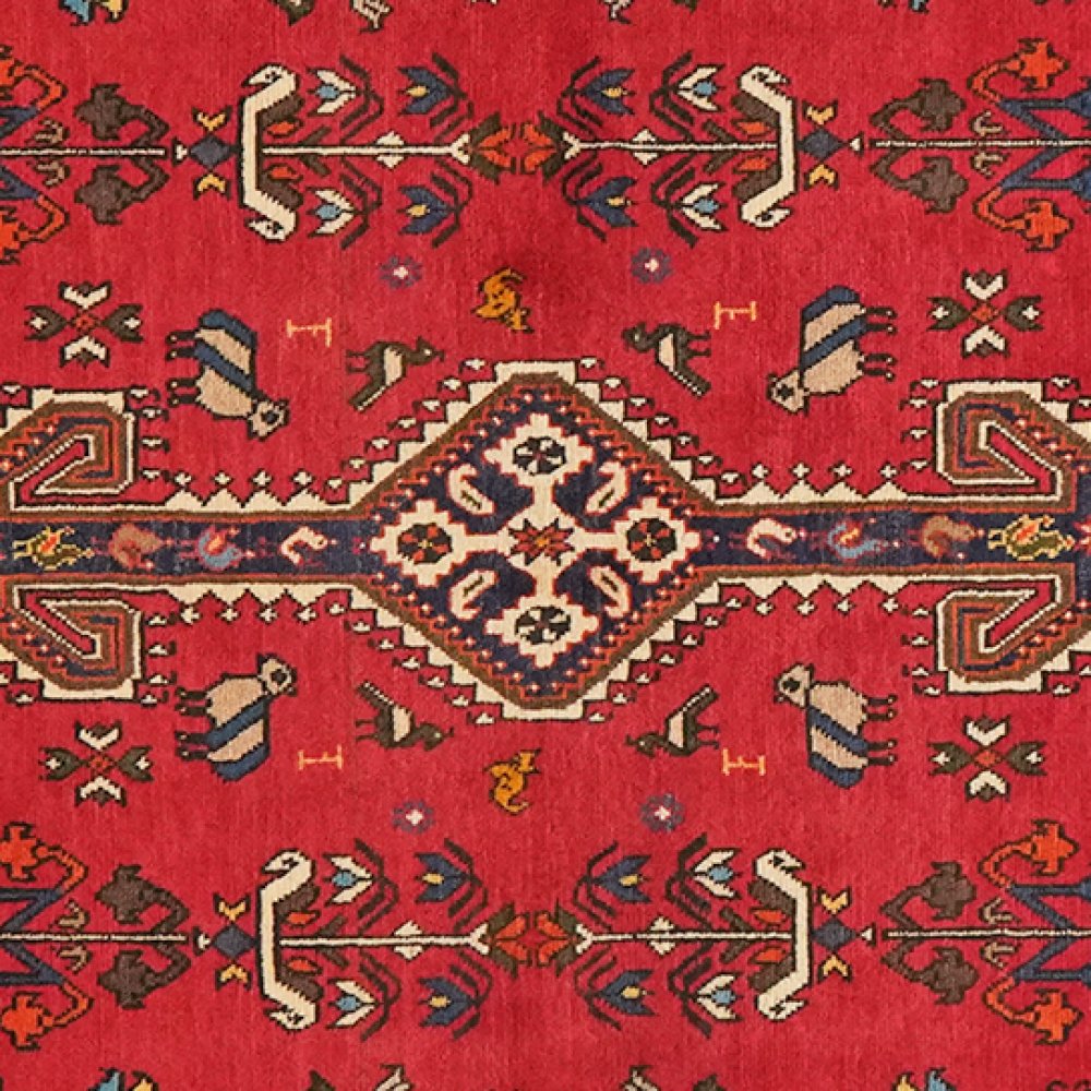 Nasrabad — Hand-knotted, 105x158 cm, Red, 100% Virgin Wool | View 4