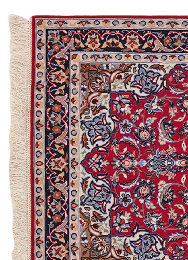 Isfahan — Hand-knotted, 71x105 cm, Red, 95% Schurwolle, 5% Seide | View 3