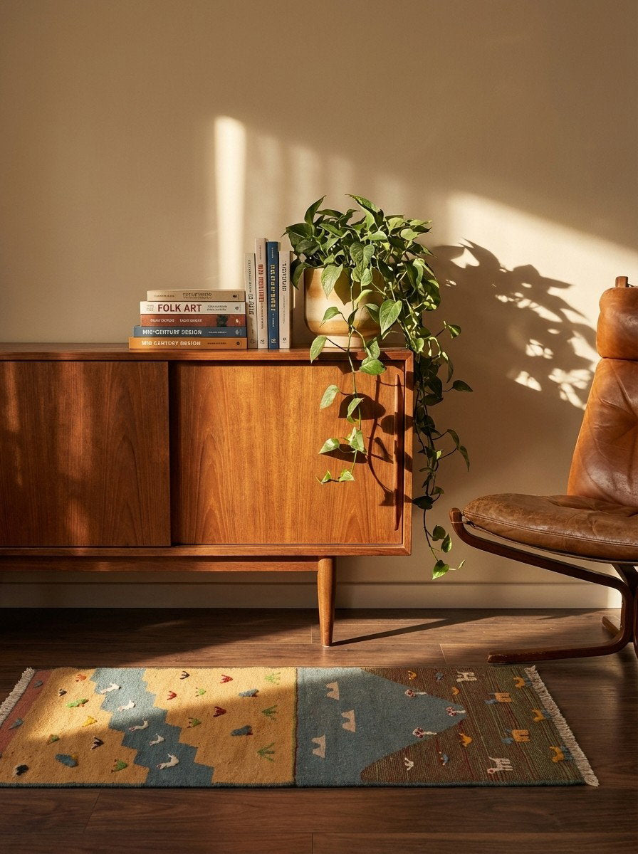 Kelim Gashgai — Handgefertigt, 96x52 cm, Bunt, 100% Virgin Wool | Back view