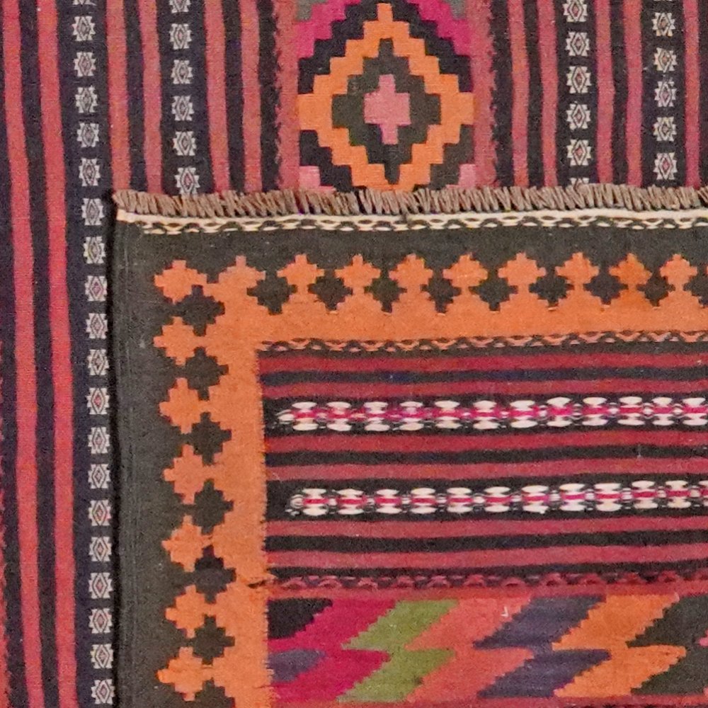 Kelim Kordi Old — Handmade, 170x390 cm, Red, 100% Virgin Wool | View 6