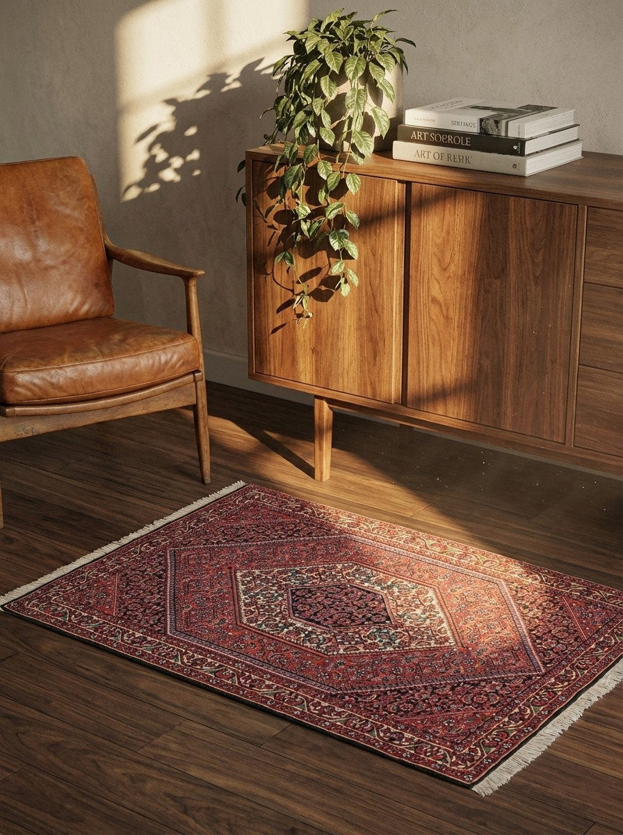 Bidjar Bookan — Handgefertigt, 112x73 cm, Beige, 100% Virgin Wool | Back view