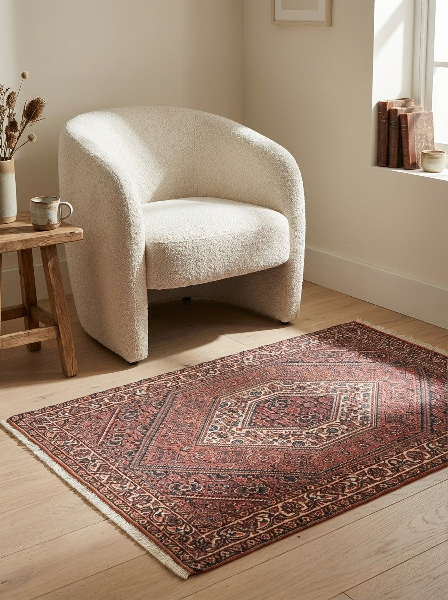 Bidjar Bookan — Hand-knotted, 75x111 cm, Red, 100% Virgin Wool | Detail view