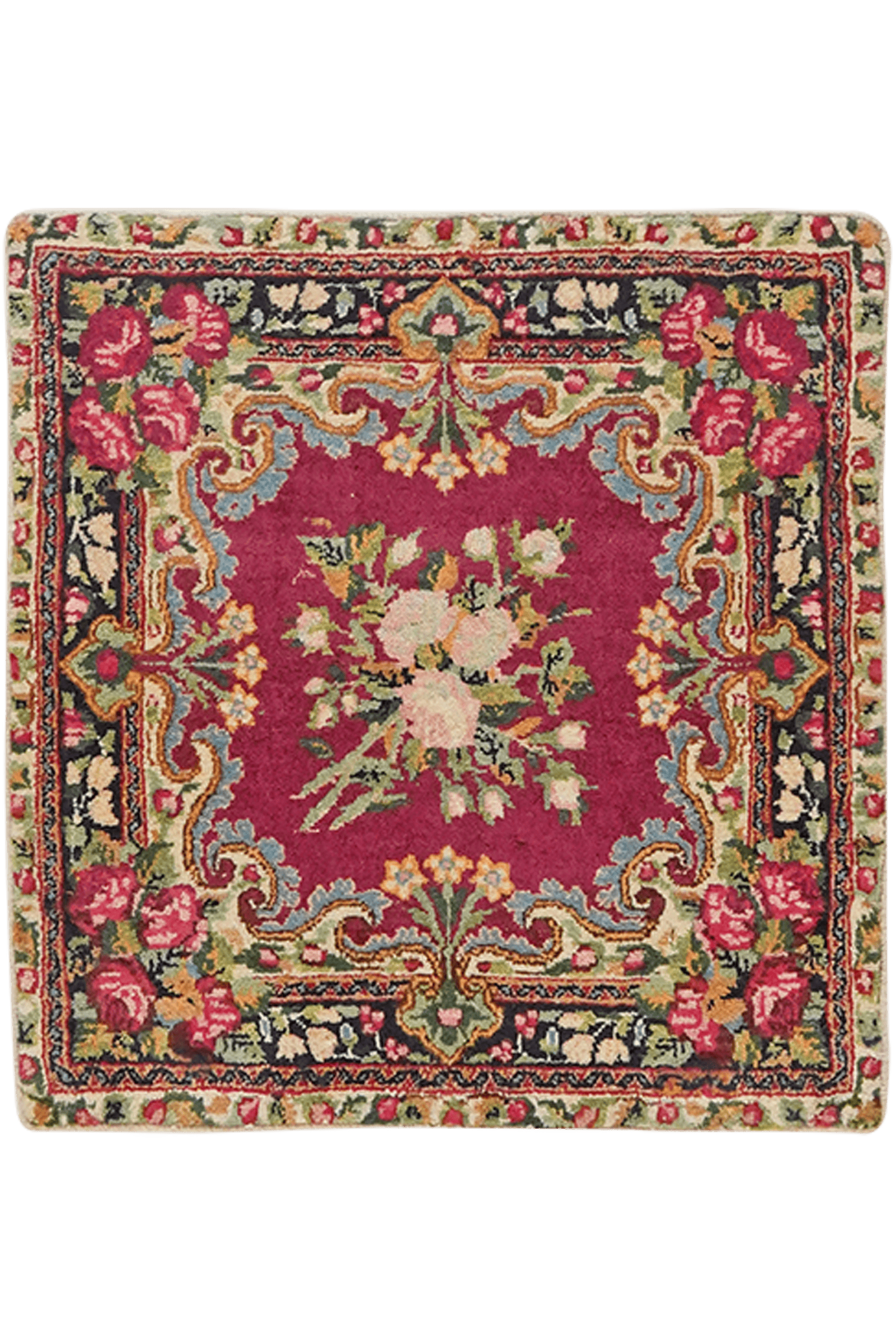 Yazd — Hand-knotted, 53x51 cm, Red, 100% Virgin Wool | Main view