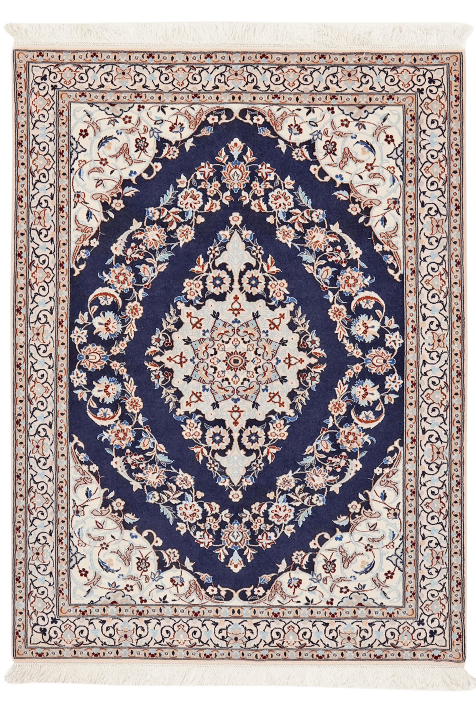 Nain 6La — Hand-knotted, 98x131 cm, Blue, 100% Virgin Wool | Main view