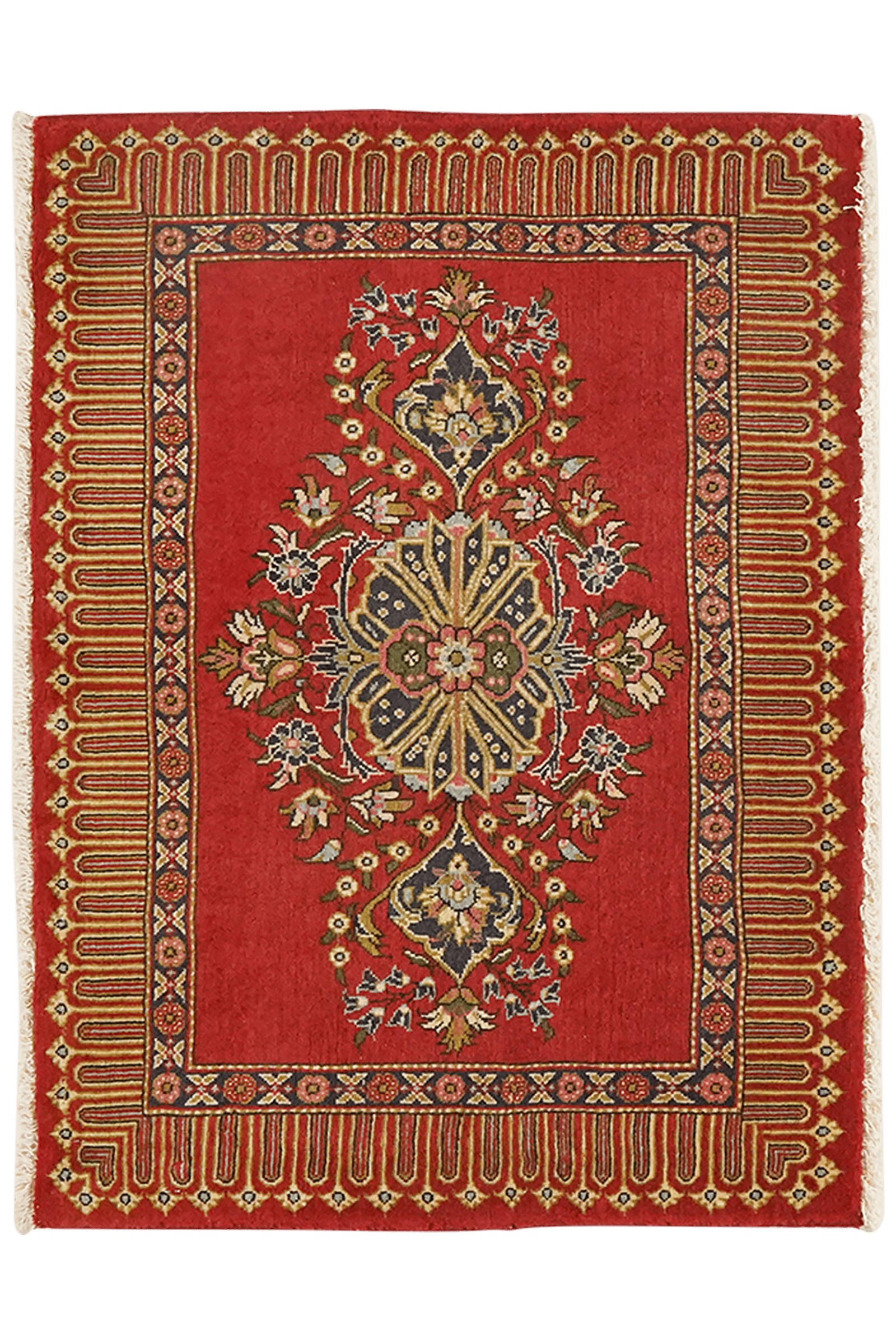 Kashan — Hand-knotted, 81x60 cm, Red, 100% Virgin Wool | Main view