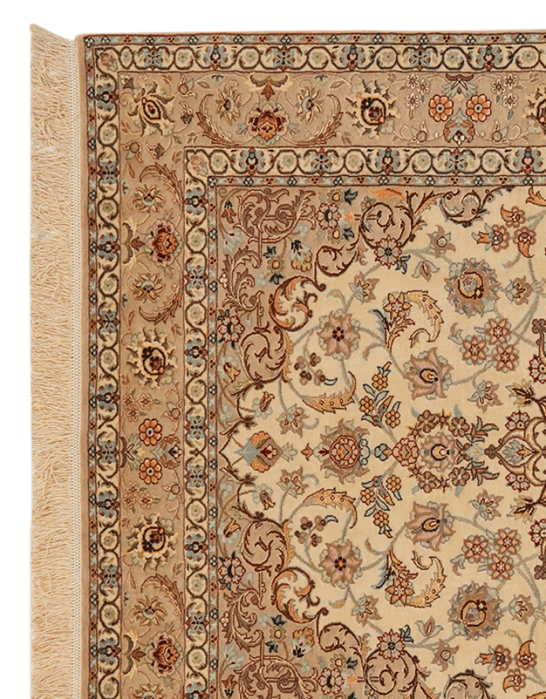 Isfahan — Hand-knotted, 116x160 cm, Beige, 90% Schurwolle, 10% Seide | View 3