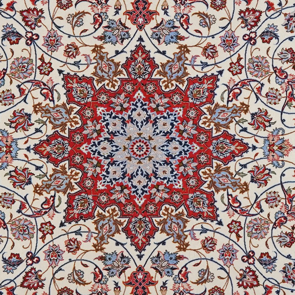 Isfahan — Hand-knotted, 202x305 cm, Beige, 90% Schurwolle, 10% Seide | View 4