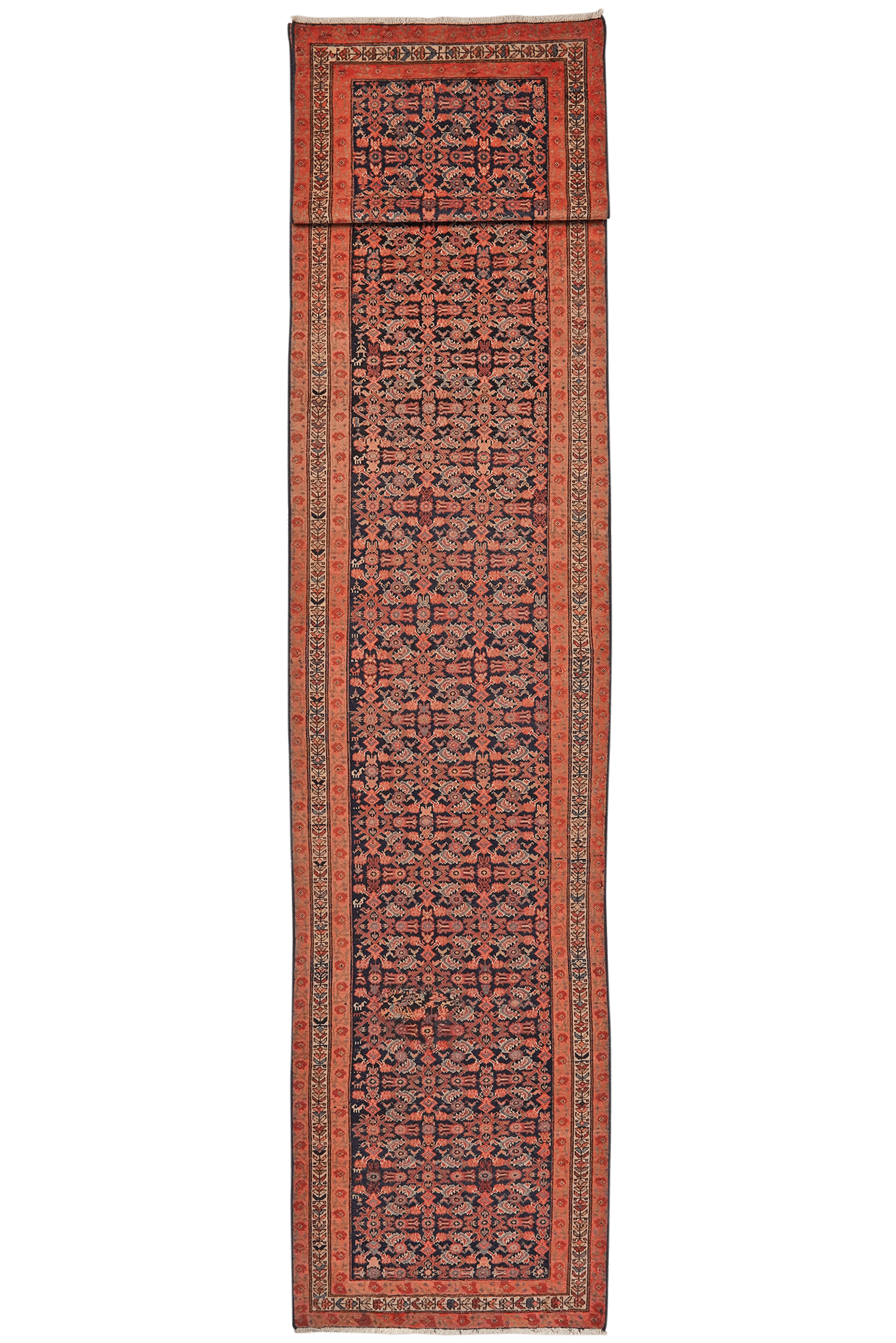 Malayer — Hand-knotted, 90x494 cm, Blue, 100% Virgin Wool | Main view