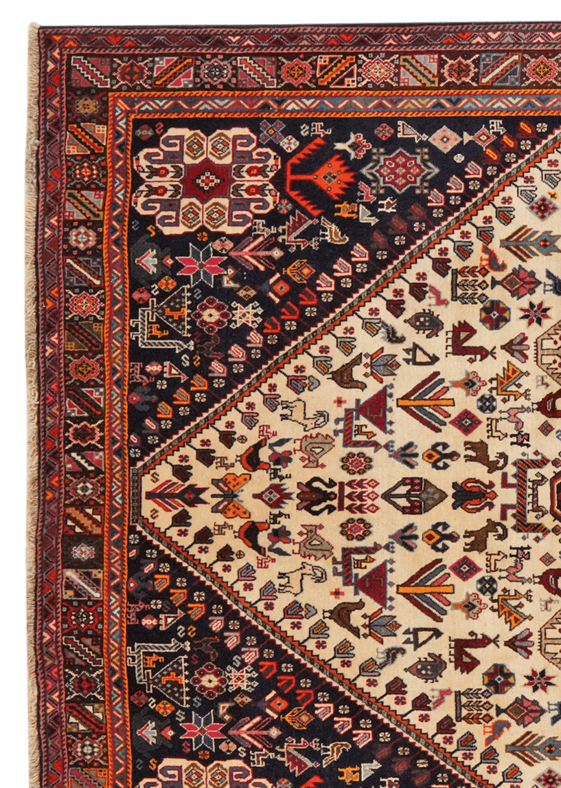 Gashgai — Hand-knotted, 156x240 cm, Beige, 100% Virgin Wool | View 3