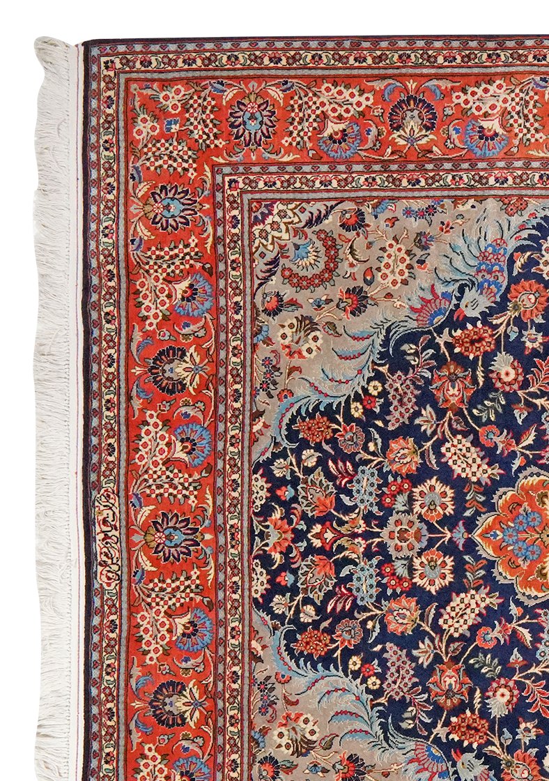Kashan — Hand-knotted, 202x293 cm, Blue, 100% Virgin Wool | View 3