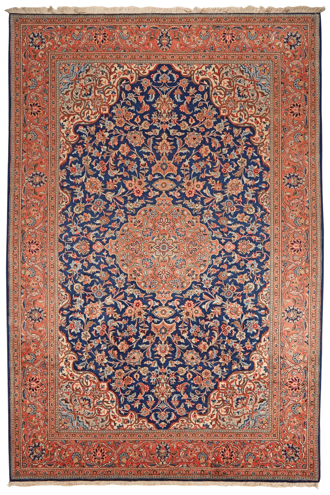 Kashan — Hand-knotted, 204x300 cm, Blue, 100% Virgin Wool | Main view